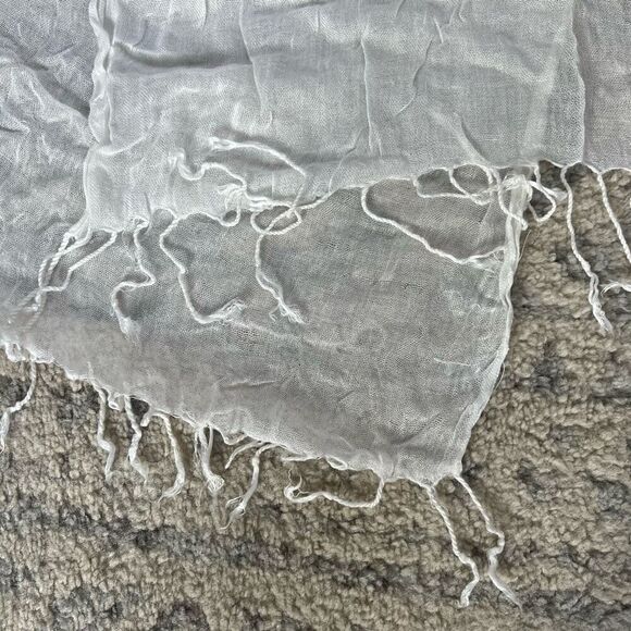 White Fringe Scarf - Picture 2 of 3